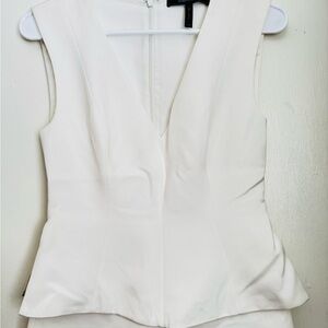 White Sleeveless Peplum Top
